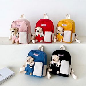 Backpacks Kids Cartoon Bear Doll Packpack Kindergarten Dzieci Mochila Torby szkolne Baby Girl Boy School Travel Travel Small 230531