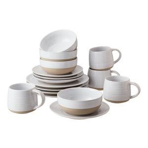 Case Better Homes- Abott White Round Glorsware Set di stoviglie a 16 pezzi