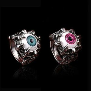 Pierścienie zespołowe 2023 Trendy vintage duchy czaszki oczu Agresywny punkowy Demon Eye Ring Personalizowana biżuteria mody J230531