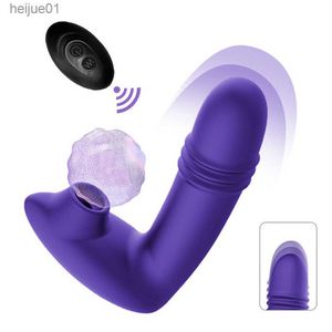 Adult Toys 2 Motors Clit Sucker Thrusting G-Spot Vibrator For Women Clitoris Stimulator Oral Nipple Sucking Silicone Female Masturbator L230518