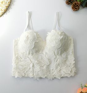 Camis Lace Embroidery Camisole Women's Spring Summer 2023 Ny ankomst Bustier Bra Original Design Solid Color Tanks Sexig Crop Top