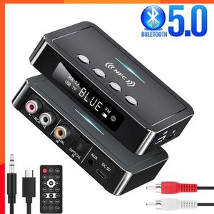 New Bluetooth-compatible 5.0 Receiver Transmitter FM Stereo AUX 3.5mm Jack RCA Optical Handsfree Call NFC Bluetooth Audio Adapter TV Car