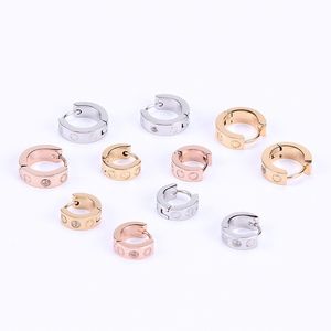 Titanium Steel 18K Rose Gold Love Earrings For Women Luxurys Brand Love Cirkel