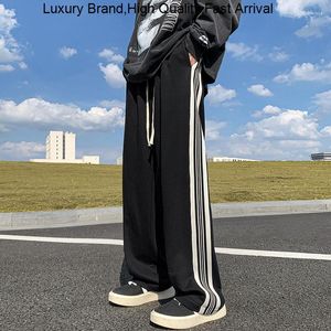 Men's Pants Men's Women's Y2K Clothes Strip Black Casual Baggy Straight Trousers Sweatpants Jogger Cargo For Men