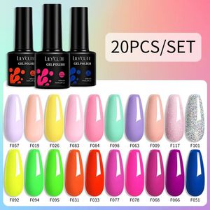 Suszarki LilyCute 24/20pcs Nude różowy kolor żel paznokci Zestaw Lakier letni Neon All for Manicure półprzepustny Zestaw lakieru LED UV