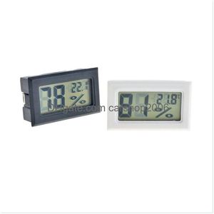 Temperaturinstrument Black/White Mini Digital LCD -miljö Termometer Hygrometerfuktighetsmätare i rumskylkylskåp DH4K6