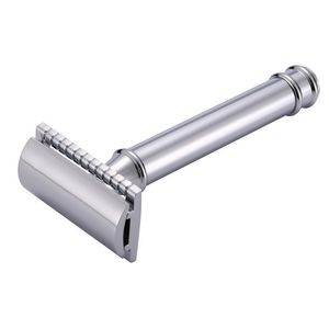 Blades YINTAL New Men's Manual Double Edge Safety Razor Brass Sliver Shaving Machine Barbeador Men's Disassembled Razors 1Razor