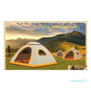 Tents And Shelters 34 People Tent Outdoors Summer Cam For Two Double Aluminum Rod Against Dhs Fast Drop Delivery Sports Hiking Dh1Qg