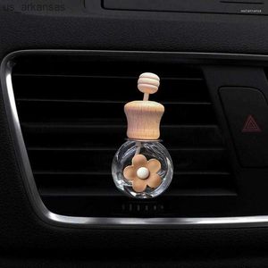 Storage Bottles 1pc Car Air Freshener Perfume Clip Fragrance Empty Glass Bottle Conditioning Outlet Decoration Accessories Interior L230523