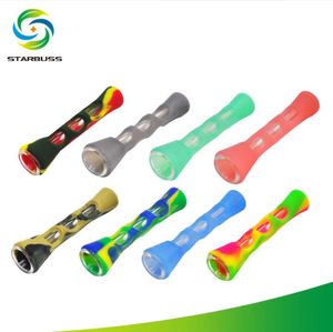 Smoking Pipes Cross border glass pipe camouflage silicone pipe creative portable silicone glass cigarette holder