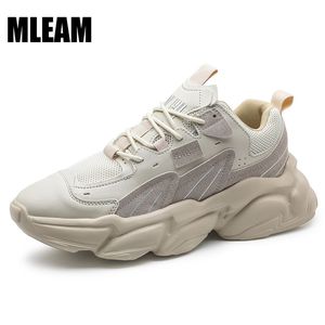 Men Casual Sneakers Mens Chunky Height Increasing Shoes Thick Sole Hard-Wearing Non Slip Platform Sneakers Male Footwear 39-46