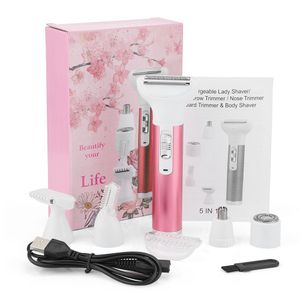 Epilator Electric Epilator Privat del Shaver Eyebrow Triming Knife Fivehead Nose Långt hårborttagning Underarm Multifunktionell USB -kabel