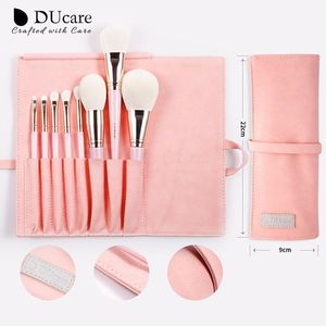 Borstar ducare rosa 8 st makeup borstar professionella mjuka pulver ögonbryn ögonskugga make up borst set bärbar med kosmetisk väska