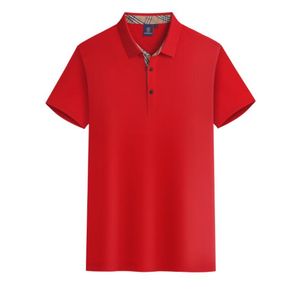 Designerska koszula Polo Polos High End Botton Men Tshirt Fashion Clothing Luksusowe czeku klapa w paski i paski krótkie rękawy burn zwykłe workowate koszule 6xl 6xl