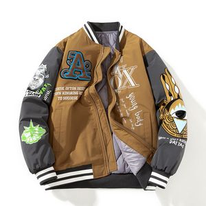 Men's Jackets Korean style Men Coat Stitching Fashion Bomber jacket Hip hop Towel embroidery streetwear zip up hoodie trip Outerwear 230531