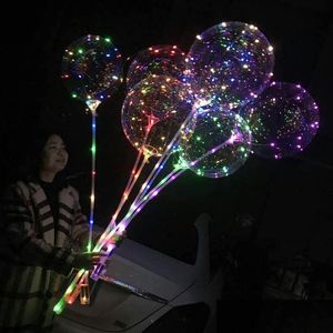 パーティーデコレーションラミナスボボバルーン20インチLEDライトキッドおもちゃフラッシュバルーン誕生日結婚式のクリスマスハロウィーンドロップデビカDHSOH