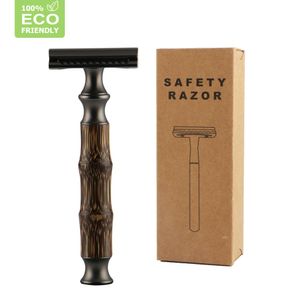 Blade Haward Resusabile in bambù Riazuore Eco Friendly Double Edge Safety Manuale Razor viso per uomini o donne 20 lame da barba