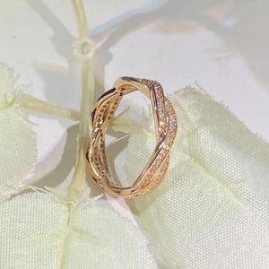 클러스터 링 18K 로즈 골드 웨딩 밴드 링 암컷 anillos de admansking 다이아몬드 보석