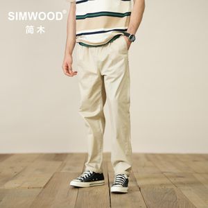 Sweatpants Simwoodd 2023 Spring Summer Men's Causal Pants Lt02 Anklelength Loose Fit Trousers Classic Chinos Cotton Sl130024