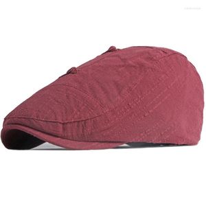 Berets ht3671 Весенние летние кепки для женщин дышащие плюс Sboy Sboy Flat Cap стильный художник художник Beret Hat регулируется