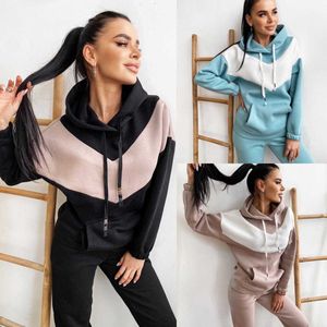 Tute Set da corsa estivo Cerniera da jogging Felpa con cappuccio da donna Abbigliamento sportivo Vestibilità ampia casual P230531