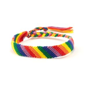 Pulseira lgbt trançada artesanal, corda arco-íris colorida para homens, mulheres, amor é gay, pulseira ajustável, presente de festa de clube, joias