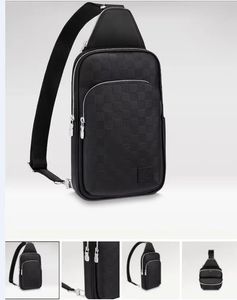 Avenue Sling Bag Mens 10a Högkvalitativ designer äkta läder axelväskor mans designers Cross Body Purse Plånbok Hobos Handväska Belt Bag Bumbag midja Bag 46344