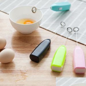 Egg Tools Utensils Mini Electric Handle Stirrer Beater Tea Milk Frother Whisk Mixer Fast And Efficient Eggs Blender For Kitchen Drop Dhl7E