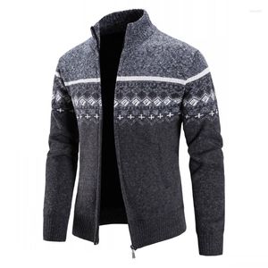 Męskie swetry męskie kardigany zimowe sweter płaszcze Wysoka jakość grubsza ciepłe, swobodne, szczupłe kółki stand-up kurtki 3xl