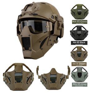 Protective Gear Tactical Helmet MaskMultifunctional Tactical Armor Warrior MaskOutdoor Paintball Military Airsoft Shooting Helmet Accessories 230530 230530
