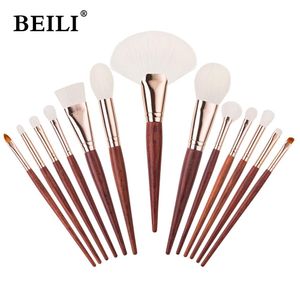 Brushes BEILI Wood Handle 1013pcs Makeup Brushes Set Professional Foundation Eyeshadow Blush Highlighter Natural Face Make Up Brush Kit