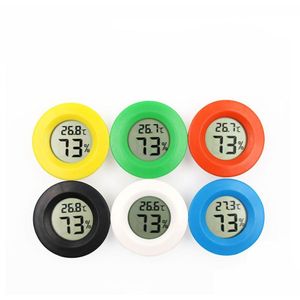 Instrumentos de temperatura Mini Round Lcd Digital Termômetro Higrômetro Geladeira Zer Tester Medidor de umidade Detector Ferramenta de medição doméstica Dh3Vt