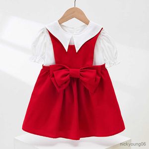 Set di abbigliamento Completi per bambini Completi per bambina Camicetta e vestito bianchi 2 pezzi Boutique per bambini di compleanno da principessa