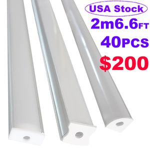 U V Shape LED Aluminum Channel System with Milky Cover, End Caps and Mounting Clips, Aluminum Profile LED Strip Light Installations, Very Easy Installation crestech168