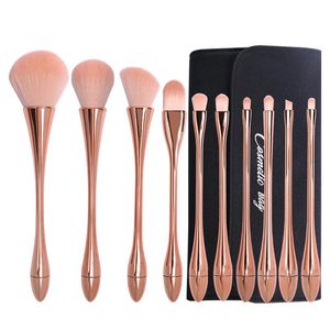 Pincéis 10 Pçs/set Ouro Rosa Pincel de Maquiagem Pincéis de Pó de Maquiagem Profissional Grande Rosto Cosmético Cont Brocha Colorete Make Up Tools