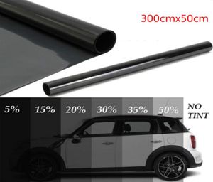300CMX50CM Black Car Windows Foils Drużynie Film Rolka Auto Home Glass Summer Solar UV Protector Sticker Films3444328