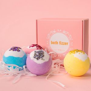 Accessories 4Pcs Bath Bombs with Dried Flowers Sea Salt Bath Bombs Natural Lavender SPA Bathe Ball Exfoliating Bubble Shower Tools