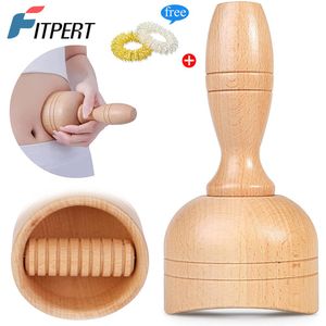 Massager 1 PC Handheld Wood Swedish Cup with Roller Wooden Therapy Massage Cups Home Gym Lymphatic Drainage Massager Body Sculpting Tool