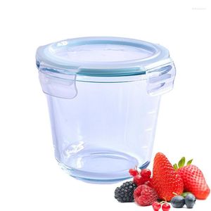 Bowls Glass Sugar Bowl Jar Lid Storage Box Set Clear Heat Resistant Microwave Containers Kitchen For Vegetables Fruits Cupcakes