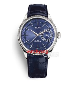 Relógio masculino de luxo movimento mecânico totalmente automático tamanho 39mm Cellini 50515 série material de aço inoxidável pulseira de couro relógio esportivo