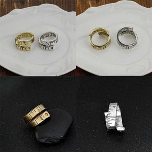 Band Rings Tape Measure Twisted Ruler Mäter Ring Fri storlek Justerbar Ring Antik Homme Party Jewelry Wholesale J230531