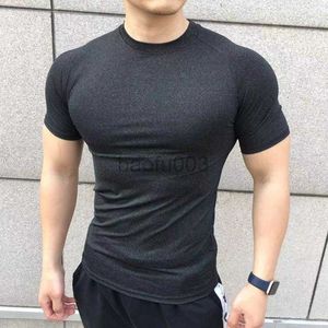 Herren T-Shirts Neue Männer Sommer Kurzarm Fitness T-shirt Laufen Sport Gym Muskel große größe T Shirt Workout Lässige Hohe qualität Tops Kleidung J230531