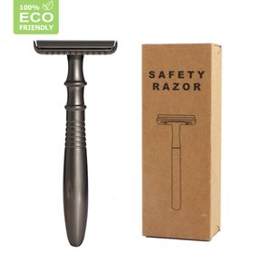 Blades Haward opaco Matte Black Double Edge Safety Razor for Men Classic Manuale Razhor Resta lungo Razor Metal Razor 20 Asablio Blade