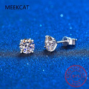 0,4-4CT Классические серьги moissanite vvs vvs блестящие серьги с бриллиантами 925 стерлинговых серебряных ушей для женщин для женщин Пара подарков