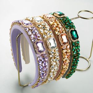 Luxus Barock Volldiamant Stirnband Mode Haarschmuck Damen Trend Glänzender Samt Schwamm Haarband Haarband Mädchen Kopfbedeckung