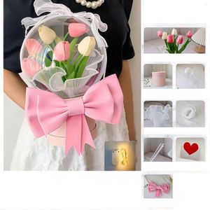 Dekorativa blommor DIY Tulip Bouquet Hand Craft Material Bag Artificial Buquets Fake For Wedding Decoration Lovers Gift