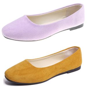 Fashionable candy colored flat bottomed work shoes greenyellow silver comfortable suede cloth faced women's shoes, student shoes