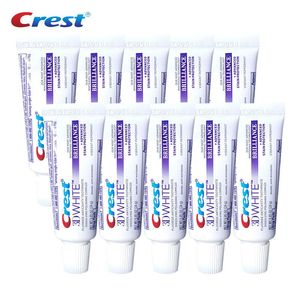 Tandkräm 3D Vit Crest Tandkampar Briljans tandblekning Fluorid Antikavitet Squeezers Portable Small Tooth Paste 20GX10 för resor