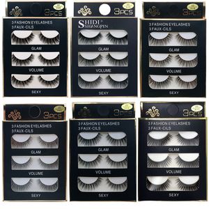 Falsche Wimpern SHIDISHANGPIN 3 Paar 29 Stile 3D-Faux-Nerzhaar Weiche, flauschige, dünne, dicke Wimpern Handgefertigte Wimpern-Augen-Make-up-Tools 230530