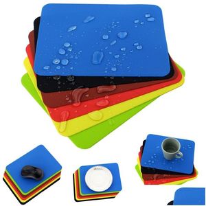 Mats Pads Sile Anti Heat Table Mat Office Creative Fashion Mouse Pad Non Slip Cup Holder Washable Rec Placemat Kitchen Accessory D Dhu0O